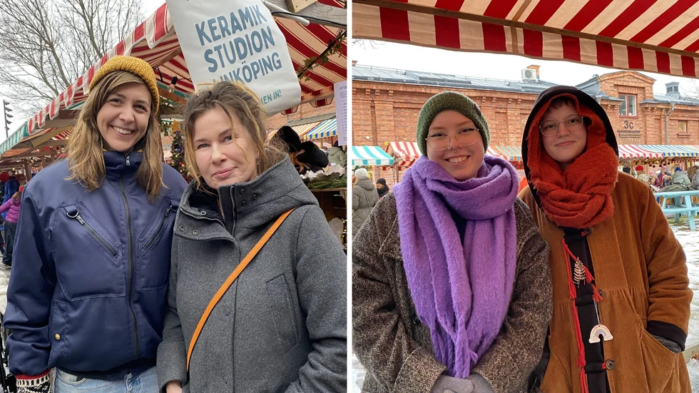 Anna Bjurholm, Maja Almqvist, Ethel Lejåker och Elsa Kolterjahn är några som sålde saker på Skyltens vintermarknad.