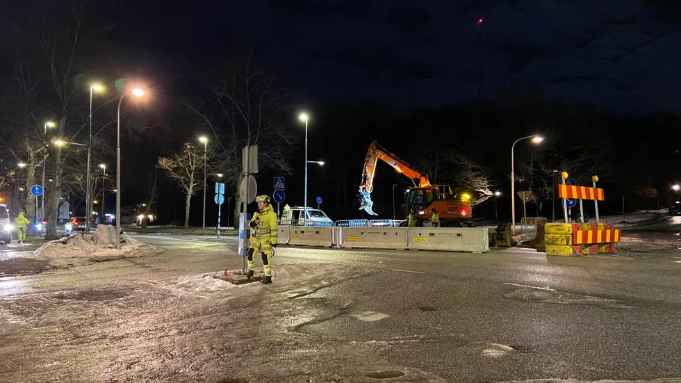 Vattenläcka lagas på Carlavägen.
