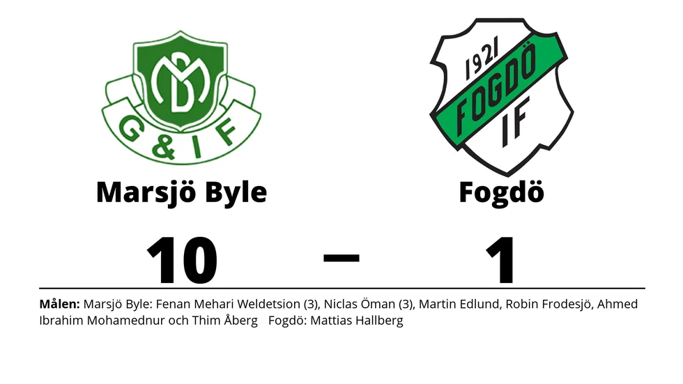Marsjö-Byle GoIF vann mot Fogdö IF