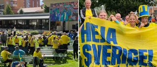 Stadsparken färgades blågul – när Sverige avancerade