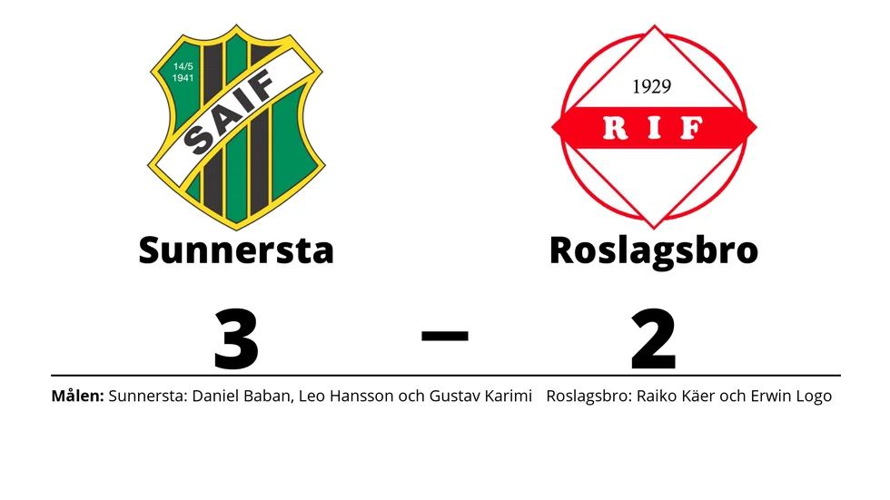 Sunnersta AIF vann mot Roslagsbro IF
