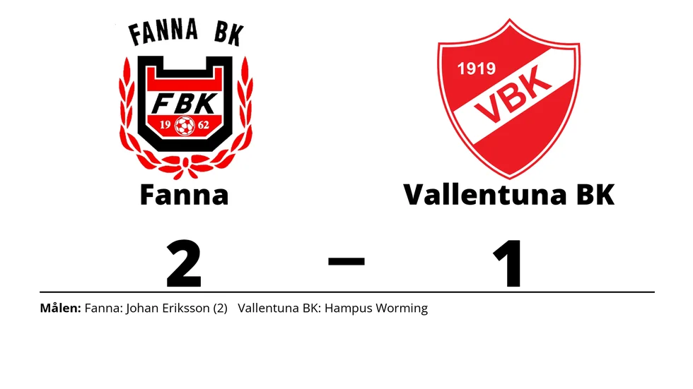 Fanna BK vann mot Vallentuna BK