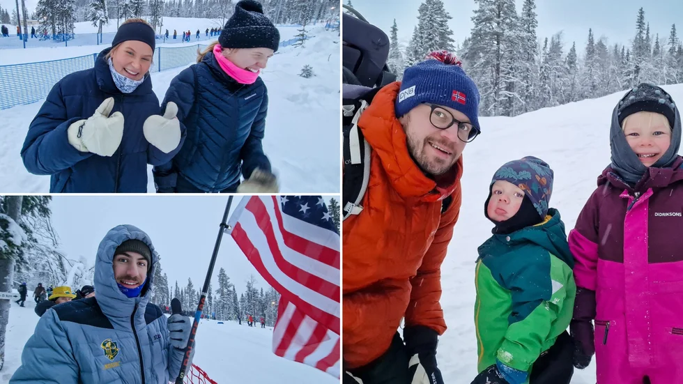 Diana Söderberg, Ebba Holmgren, Joey Rouhana samt Tarjei Solli med barnen Ivar Solli Hövenmark och Freja Solli Hövenmark är samtliga på plats på Dundret.