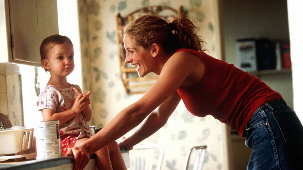 Julia Roberts som den ensamstående mamman Erin Brockovich i filme från 2000.