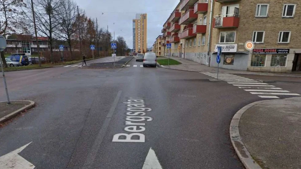 Korsningen i Nyfors där incidenten inträffade i oktober 2022.