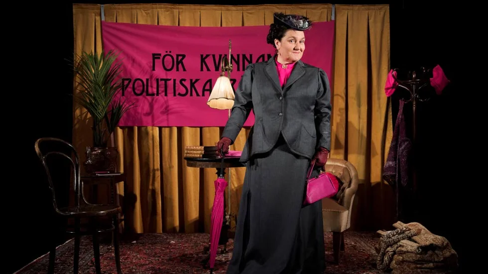 Catherine Westling i föreställningen ”Föregångerskan”.