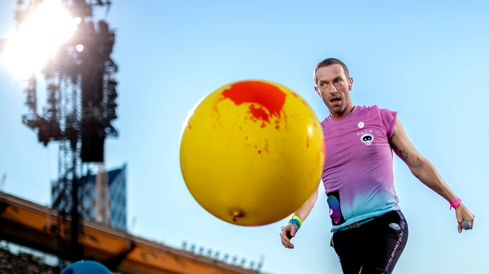 Coldplay är gör totalt fyra spelningar på Ullevi i Göteborg. Bild från den första konserten den 8 juli.