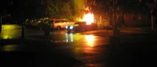 Bilbrand på parkering
