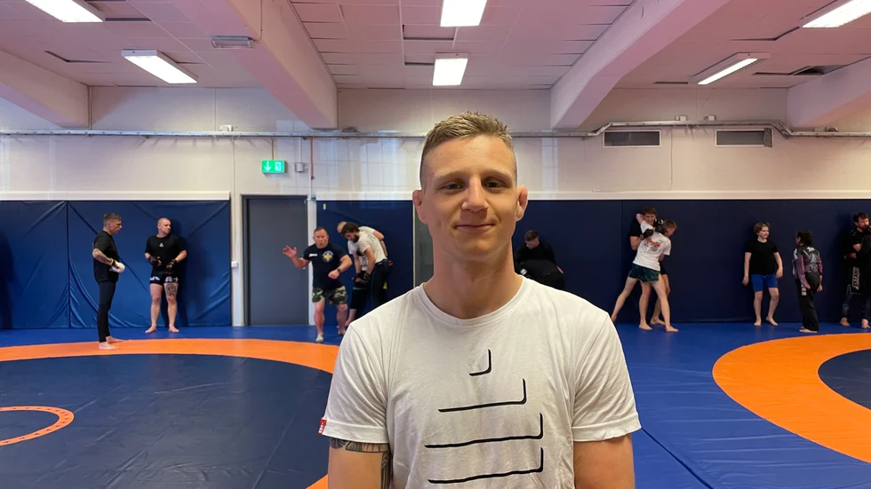 Tobias Harila på plats i Luleå för att genomföra ett seminarium.