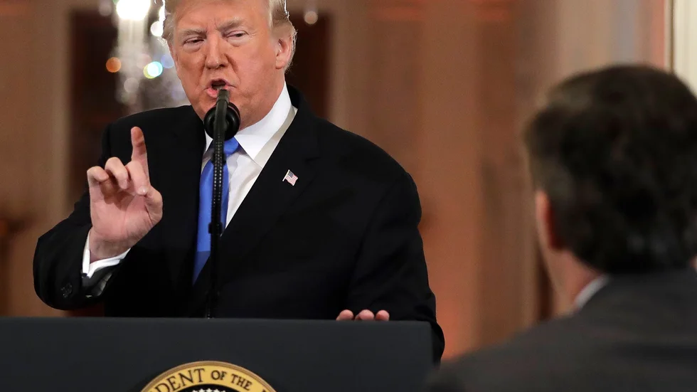 President Donald Trump talar under en presskonferens i onsdags i Vita huset.