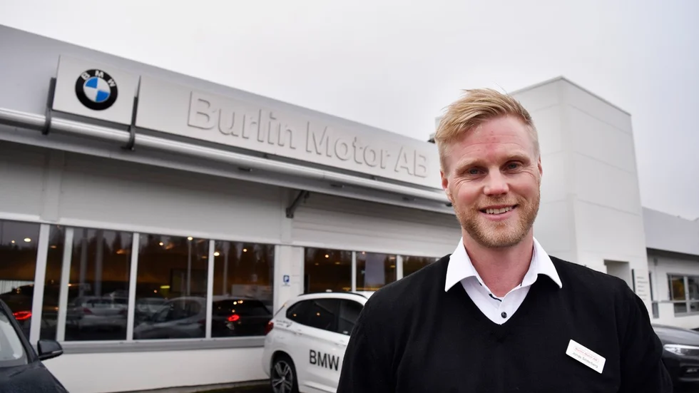 Jonas Söderberg, platschef Burlin Motor, har stora förhoppningar på nya bilsajten Wayke. Foto: Daniel Eriksson