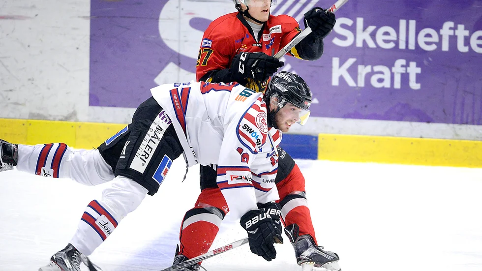 Nick Plesa kvitterade till 4–4 och såg till att Lejon fick med sig en poäng borta mot Kiruna. Foto: Ulf Johansson