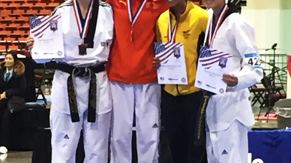 Silver. Elin Johansson, till vänster, fick nöja sig med en silvermedalj i US Open. Foto: Privat.