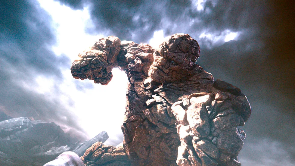 The Thing. En stenhård superhjälte slår till. Spelas av Jamie Bell. Foto: Courtesy Twentieth Century Fox.