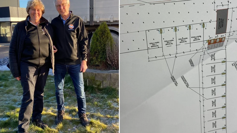 Monica och Hans Zentio är förstås nöjda nu när Tesla Sweden fått bygglov vid deras mack i Biskopskvarn. Tesla meddelar att anläggningen kan öppnas under första kvartalet 2022.