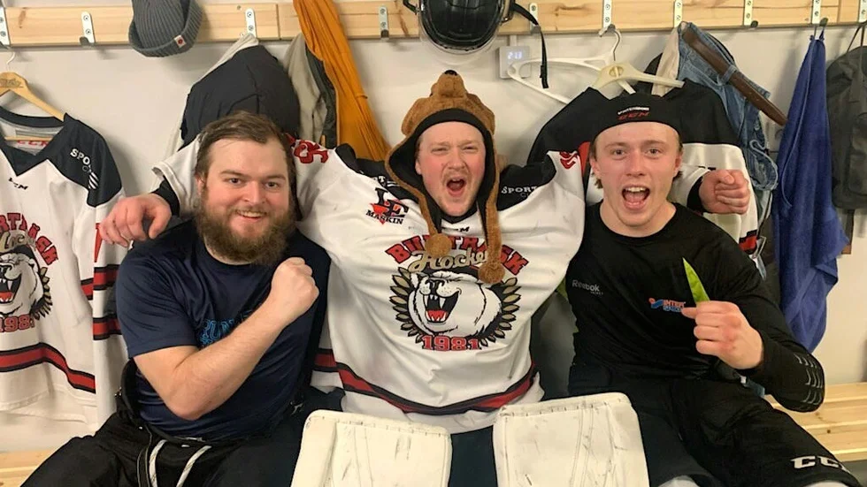 William Lundberg, Philip Widerlund och tremålsskytten Andreas Lundmark.