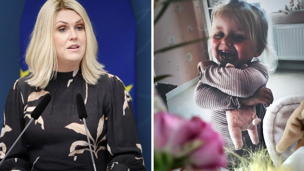 Socialminister Lena Hallengren (S) höll pressträff angående lagrådsremissen "Barnets bästa när vård enligt LVU upphör – lex Lilla hjärtat".