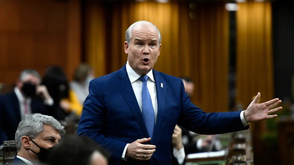 Erin O'Toole tvingas bort från partiledarposten. Arkivbild.
