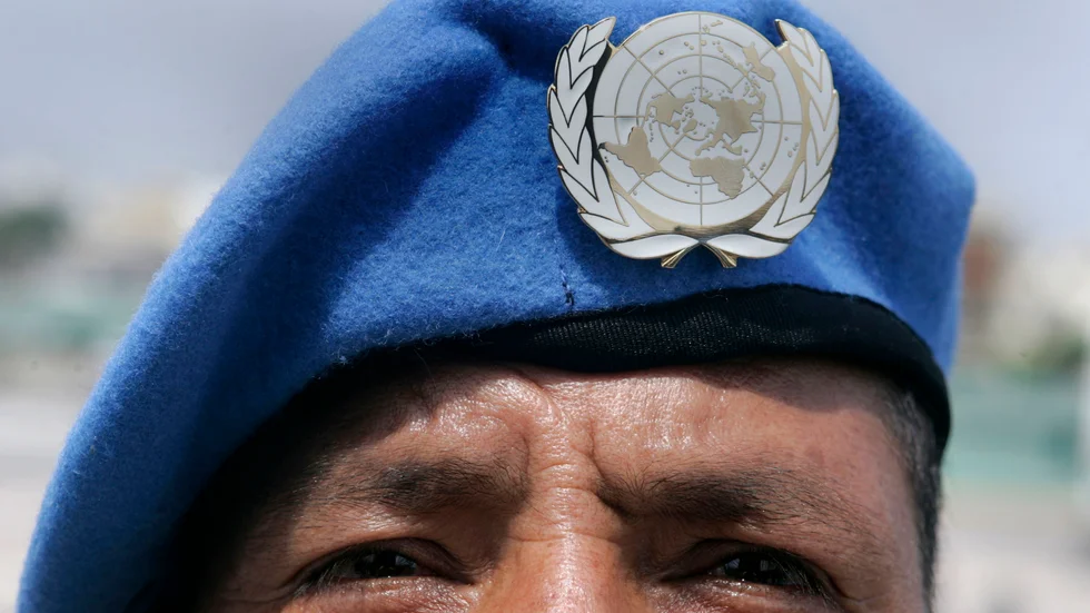 En peruansk soldat som tränats för att skickas till Haiti med FN. Bilden är tagen 2008.
