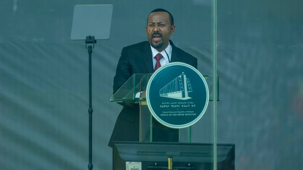 Etiopiens premiärminister Abiy Ahmed öppningstalade på Afrikanska unionens toppmöte i Addis Abeba. Arkivbild.