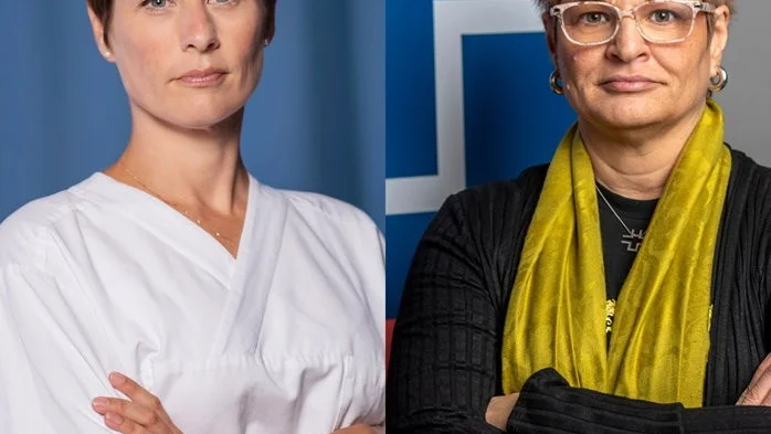 Läkarförbundets ordförande Sofia Rydgren Stale (vänster) och Vårdförbundets ordförande Sineva Ribeiro.