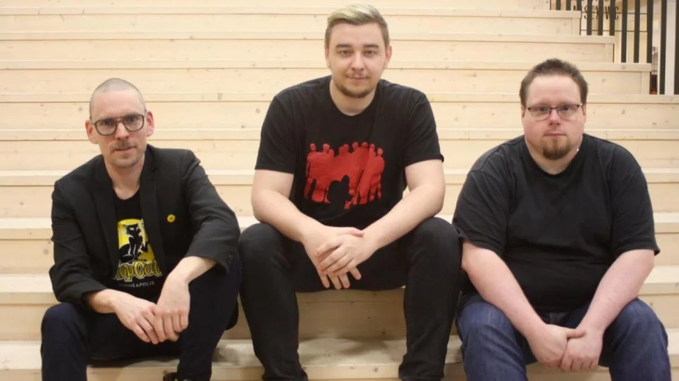 Daniel Wilén, Tobias André och Kim Brorsson står bakom den nya spelstudion Flat Tail Studios som kan vinna Visa-vägen priset. 