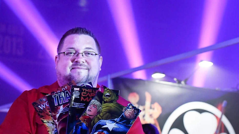 Marvel Comics chefredaktör C.B. Cebulski besöker Nordsken för att hitta talanger att anställa till den amerikanska serieförlaget. 
