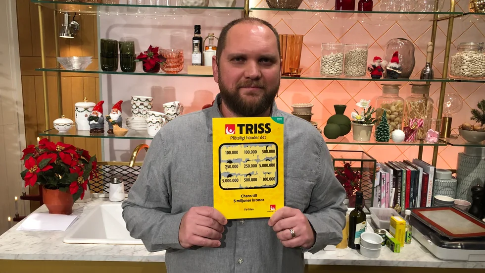 Mathias Edquist skrapade fram 100 000 kronor åt sin pappa. Lotten var en fars dags-present.