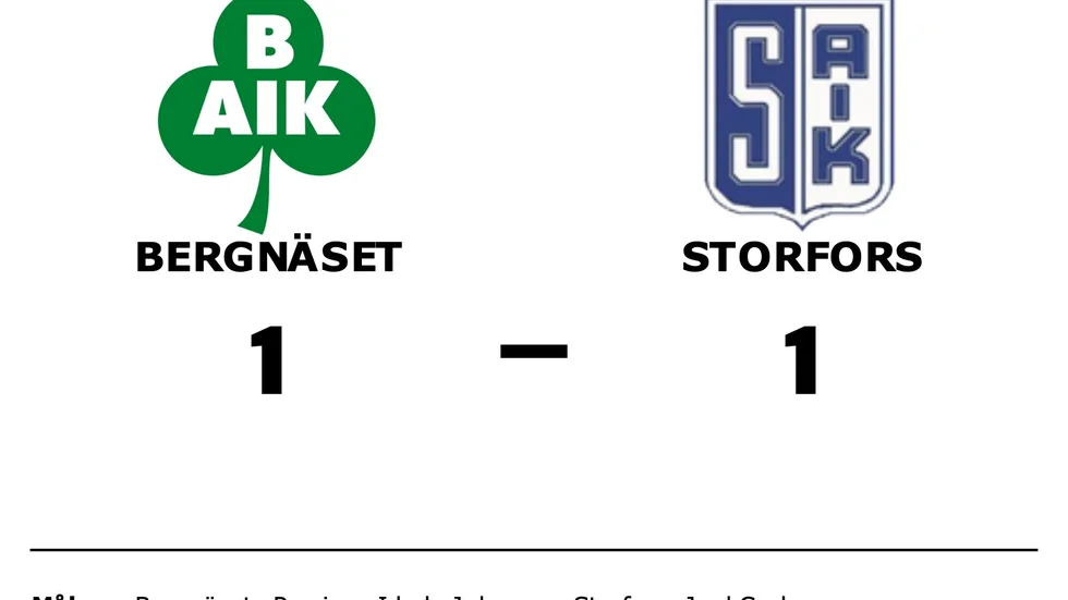 Bergnäsets AIK spelade lika mot Storfors AIK