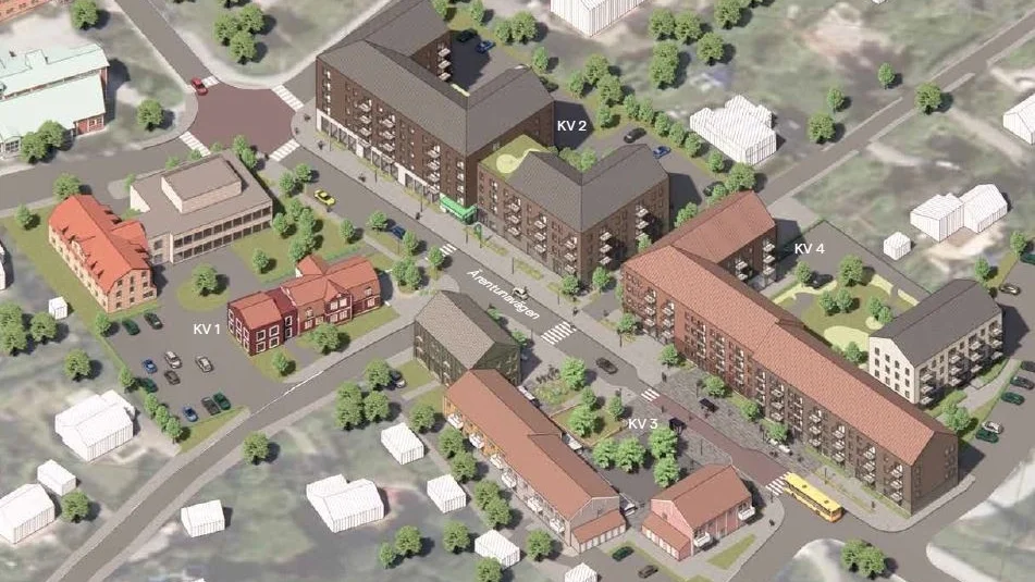 Nya bostadshus och butiker ingår i planerna för Storvreta centrum. Många ortsbor vill se lägre hus och mer grönska.