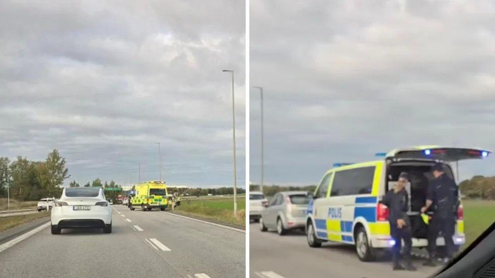 Två personer fick föras till sjukhus efter en kollision i Linköping.