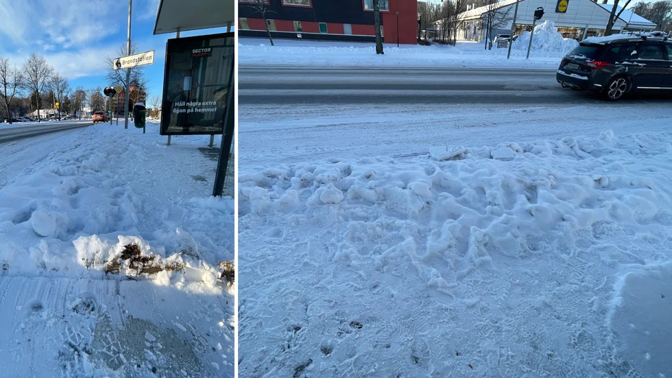 Busshållplatsen på Carlavägen vid brandstationen/Lidl.