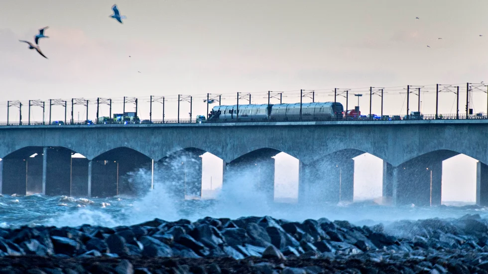 Staden Nyborg ligger invid Stora Bältbron i Danmark. Arkivbild.