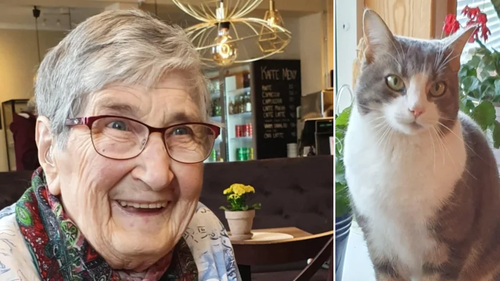 Snacka om glädje! Gun-Britt Agebjörn, 94, i Tuna fick hem sin katt Sussie, som varit på okänd plats i flera månader. Hon försvann runt midsommar. 