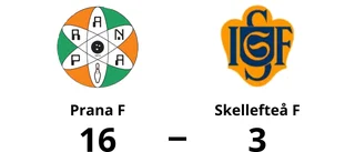 Prana F utklassade Skellefteå F – seger med 16-3