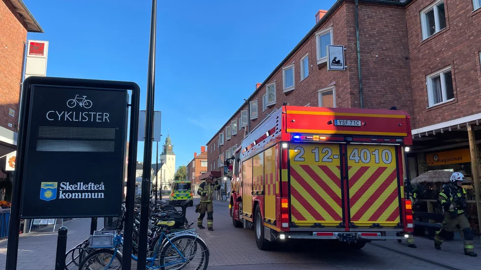 Räddningstjänsten larmades om en brand i centrala Skellefteå, som ska ha visat sig med störst sannolikhet vara ett elfel.