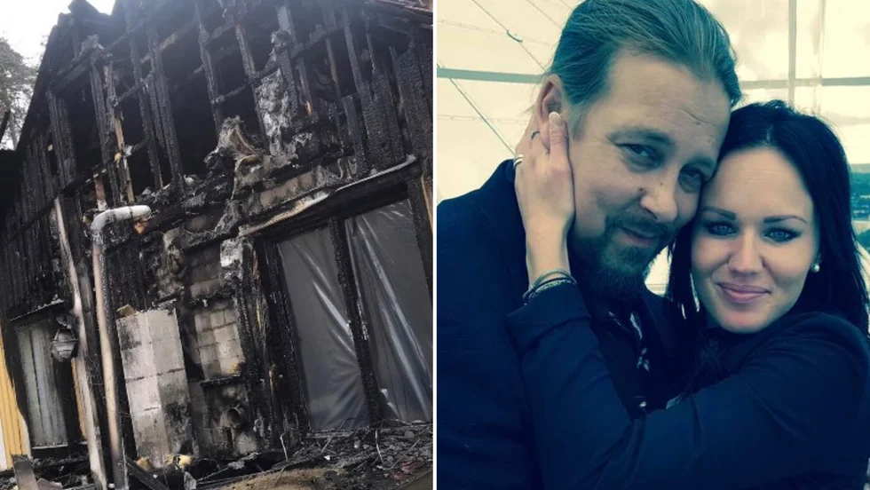"Vi har blivit helt överösta av omtanke och kärlek. Dels från människor vi känner, men också från helt okända människor som har hört av sig. Vi är jättetacksamma för det, men vi har ingenstans att förvara någonting", säger Jani Eränen. Här med makan Mikaela Lindeberg Eränen.