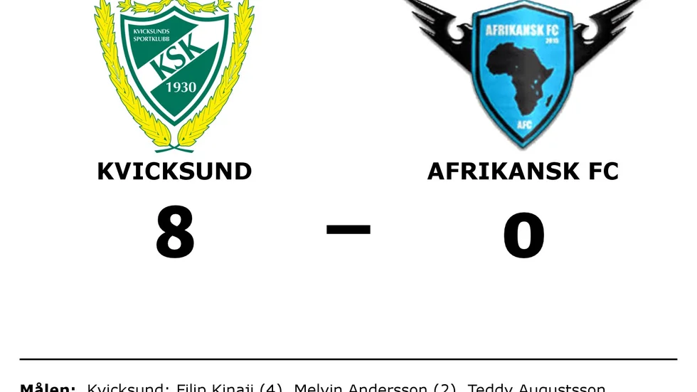 Kvicksunds SK vann mot Afrikansk FC