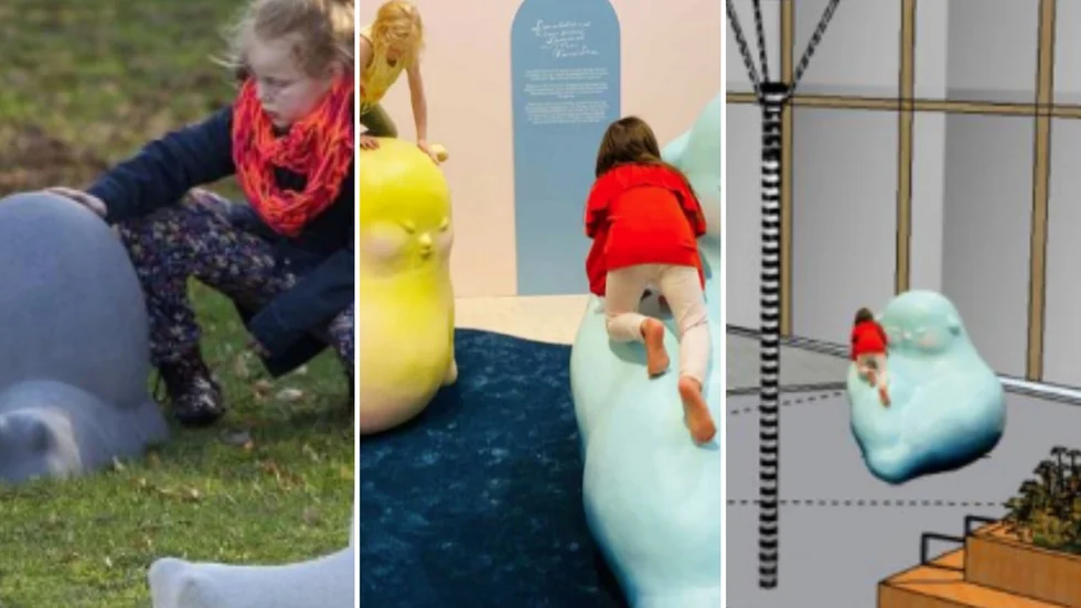 Utsmyckning vid Sara kulturhus, olika förslag. 