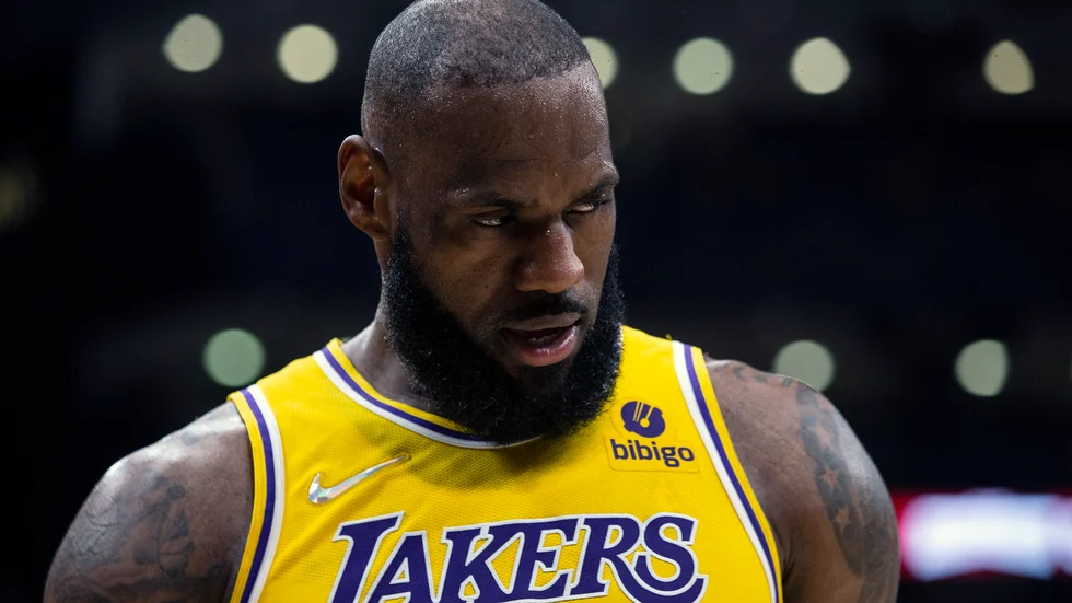 LeBron James spelar i Los Angeles Lakers. Arkivbild.