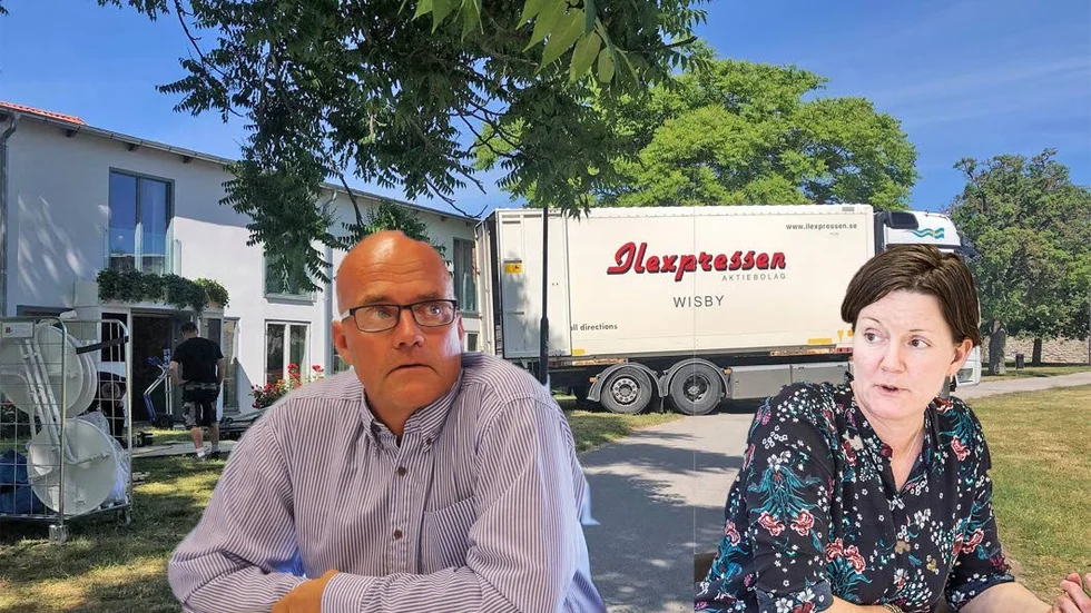 Karl-Johan Boberg (C) och Isabel Enström (MP) intar varsin ståndpunkt.