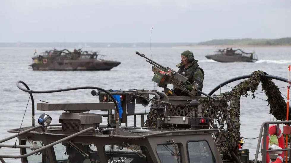 Aurora. Multinationell militärövning i september, här i Kappelshamn.