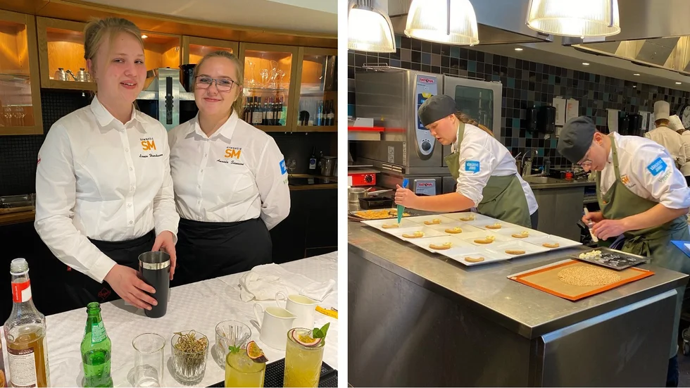 Linnea Henriksson och Amanda Svensson vann guld i servering.
Zelda Göransson Karlsson och Benjamin Hellström fick silver i kök.