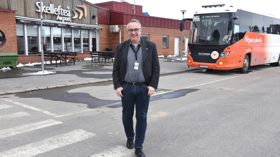 Robert Lindberg, vd för Skellefteå Airport, gläds åt utvecklingen på flygplatsen.