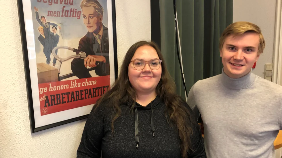 Angelica Lipkin, 24, är ny SSU-ombudsman i Norrbotten. Samuel Pettersson är ordförande för Norrbottens SSU-distrikt.