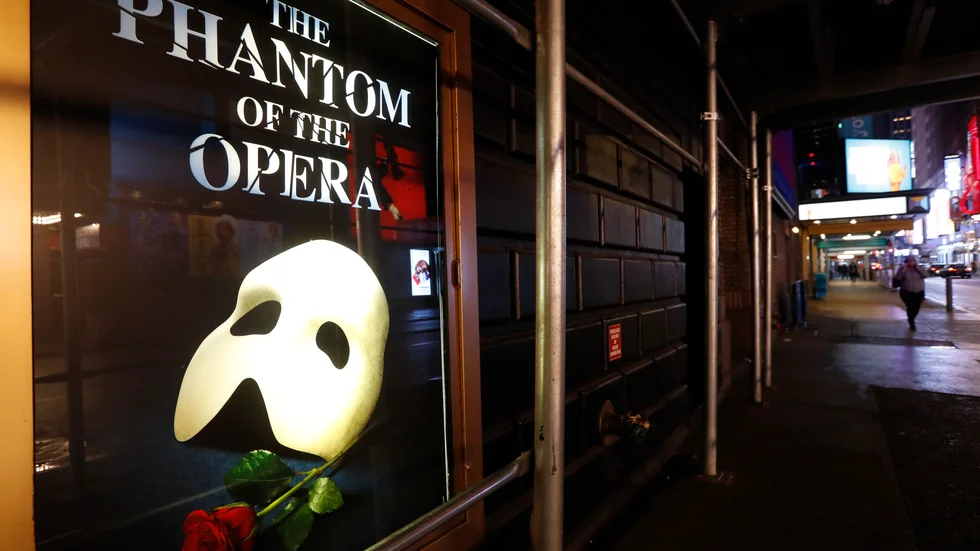 "Fantomen på Operan" på Broadway i New York är den senaste teaterföreställningen som faller offer för pandemins efterdyningar. Arkivbild.
