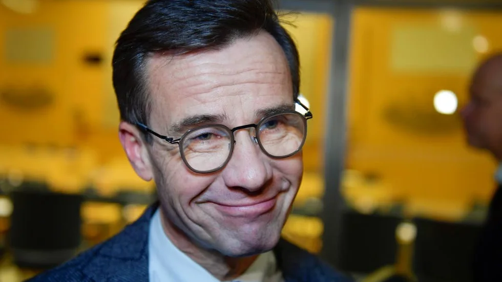 Ulf Kristersson (M) i samband med budgetomröstningen i riksdagen.