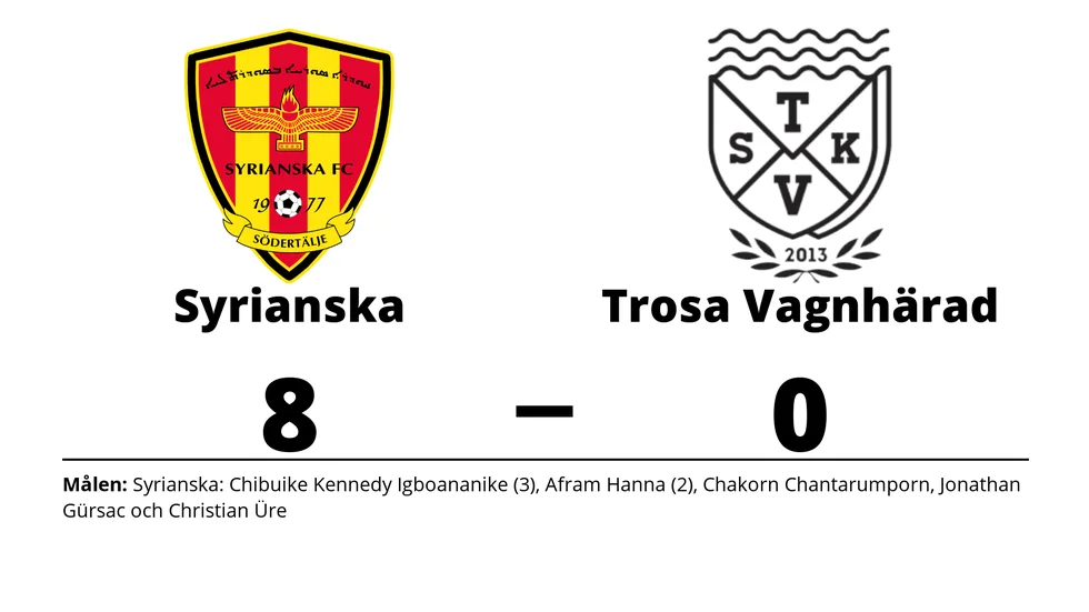 Syrianska FC vann mot Trosa-Vagnhärad SK