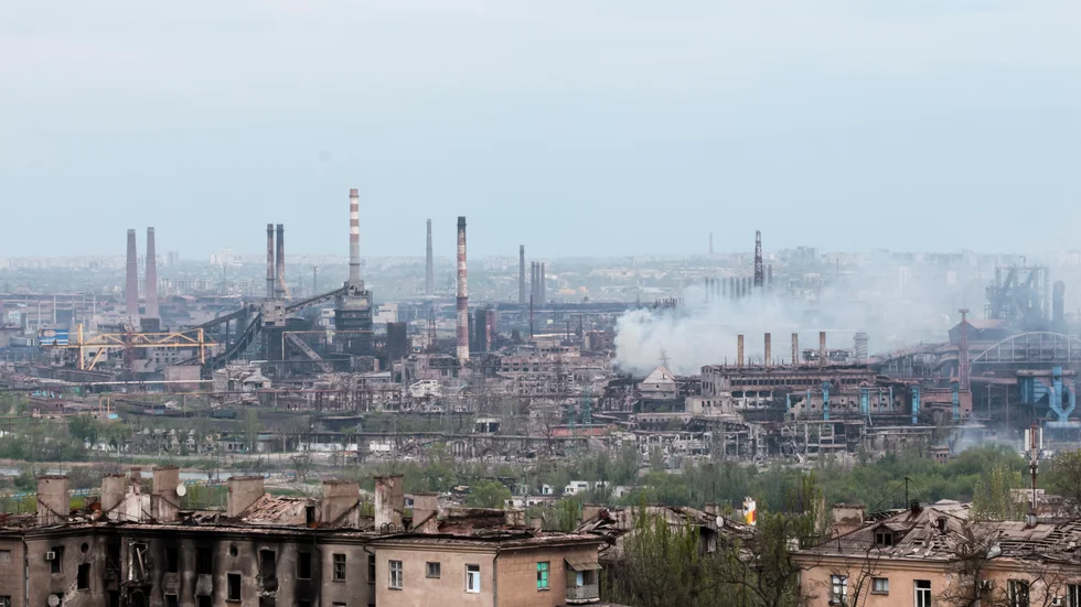 Järnverket Azovstal i Mariupol, som blivit en symbol för Ukarinas kamp mot Putins olagliga krig.