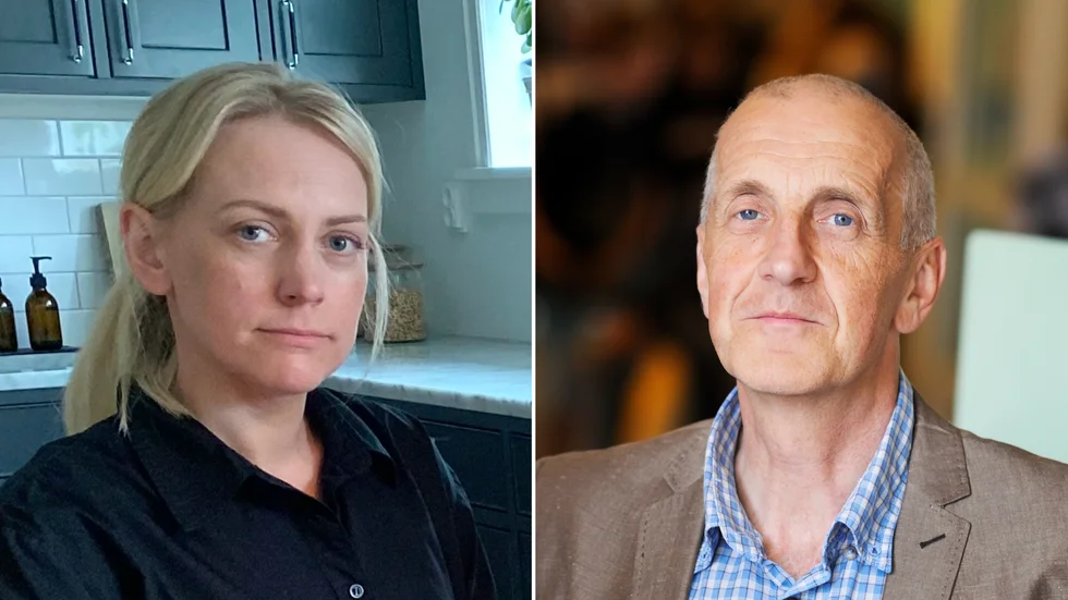 Malin Trygg, en av föräldrarna i Marielund som överklagat beslutet om placering till höstens förskoleklasser, och grundskolechef Tommy Olsson som beklagar att det är fullt i den önskade Mariefredsskolan. 